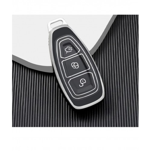 Ford 3 Buton Fiesta Kuga Mondeo Focus Bmax Cmax Smax Kuga Smart Nano Anahtar Kılıfı Siyah Silver Gümüş Renk