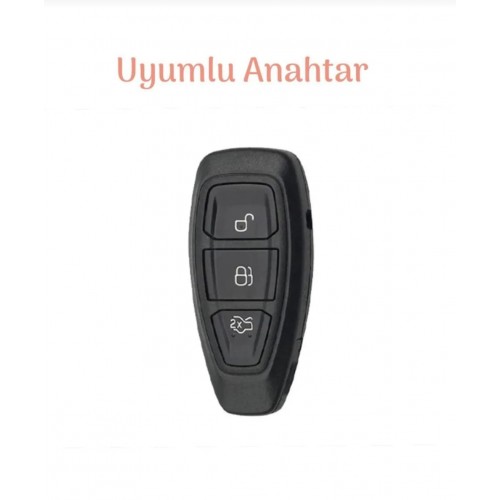 Ford 3 Buton Fiesta Kuga Mondeo Focus Bmax Cmax Smax Kuga Smart Nano Anahtar Kılıfı Siyah Silver Gümüş Renk