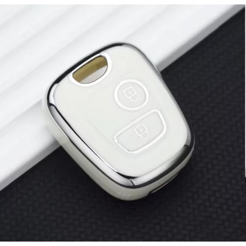 Peugeot 106 107 206 207 306 307 406 407 Citroen C1 C4 Nano Anahtar Kılıfı Beyaz Gümüş Renk