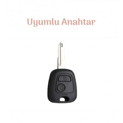 Peugeot 106 107 206 207 306 307 406 407 Citroen C1 C4 Nano Anahtar Kılıfı Siyah Gümüş Renk