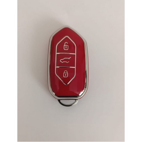 Togg T10x 3 Tuşlu Smart Nano Koruma Anahtar Kılıfı Kırmızı Gümüş Silver Renk Yüksek Kalite